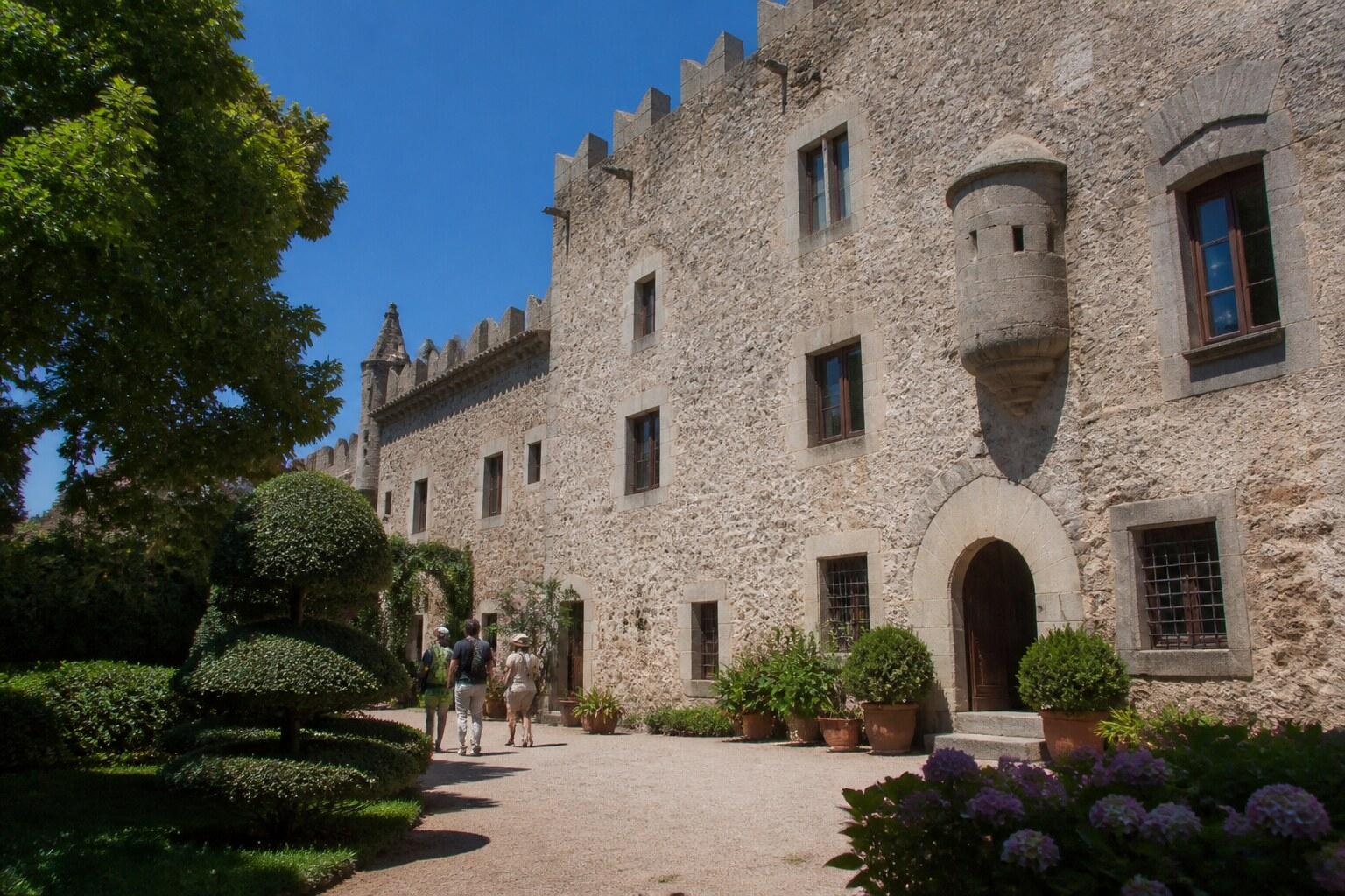 Stone exterior and courtyard of Gala Dalí Castle in Púbol